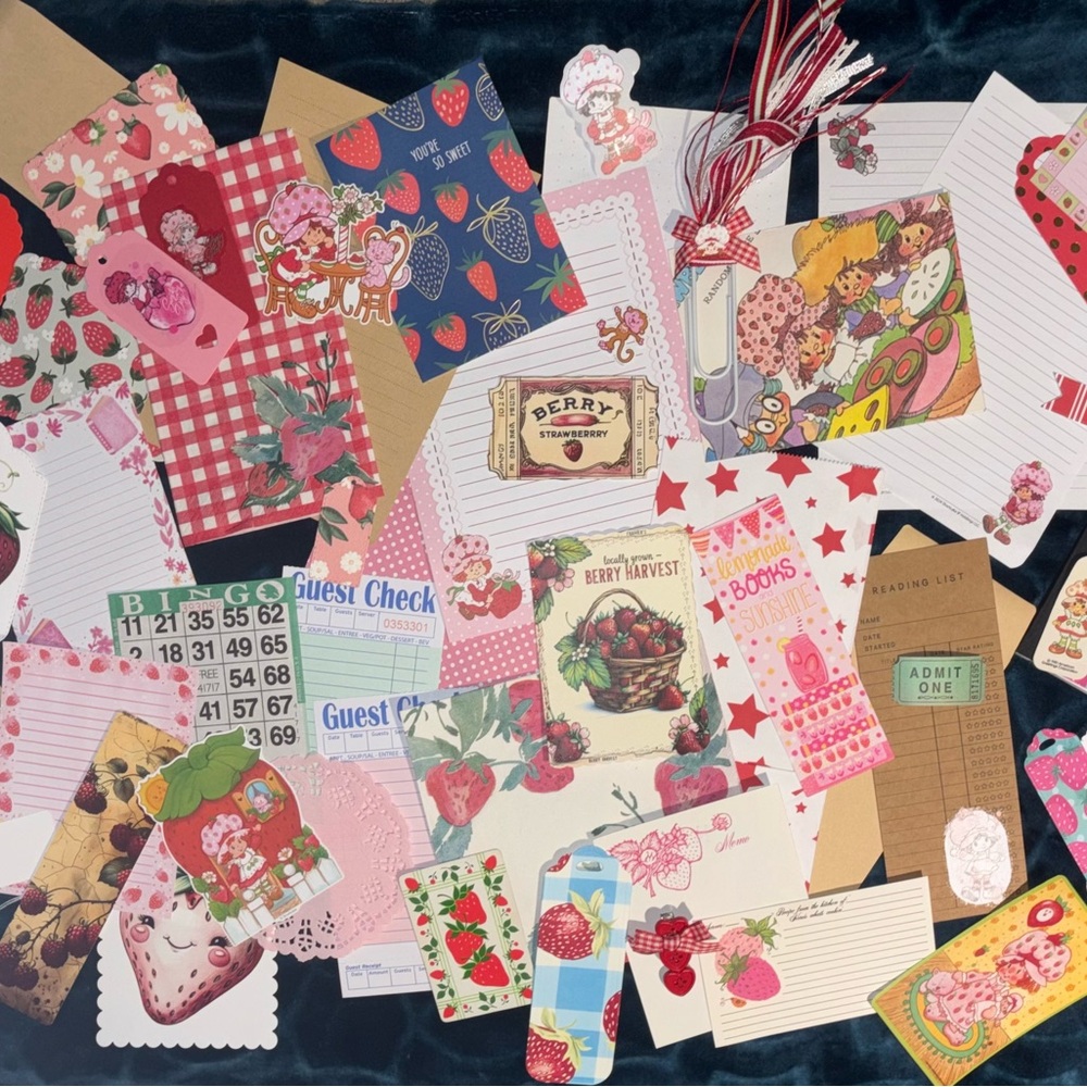 Strawberry Shortcake inspired theme ephemera pack